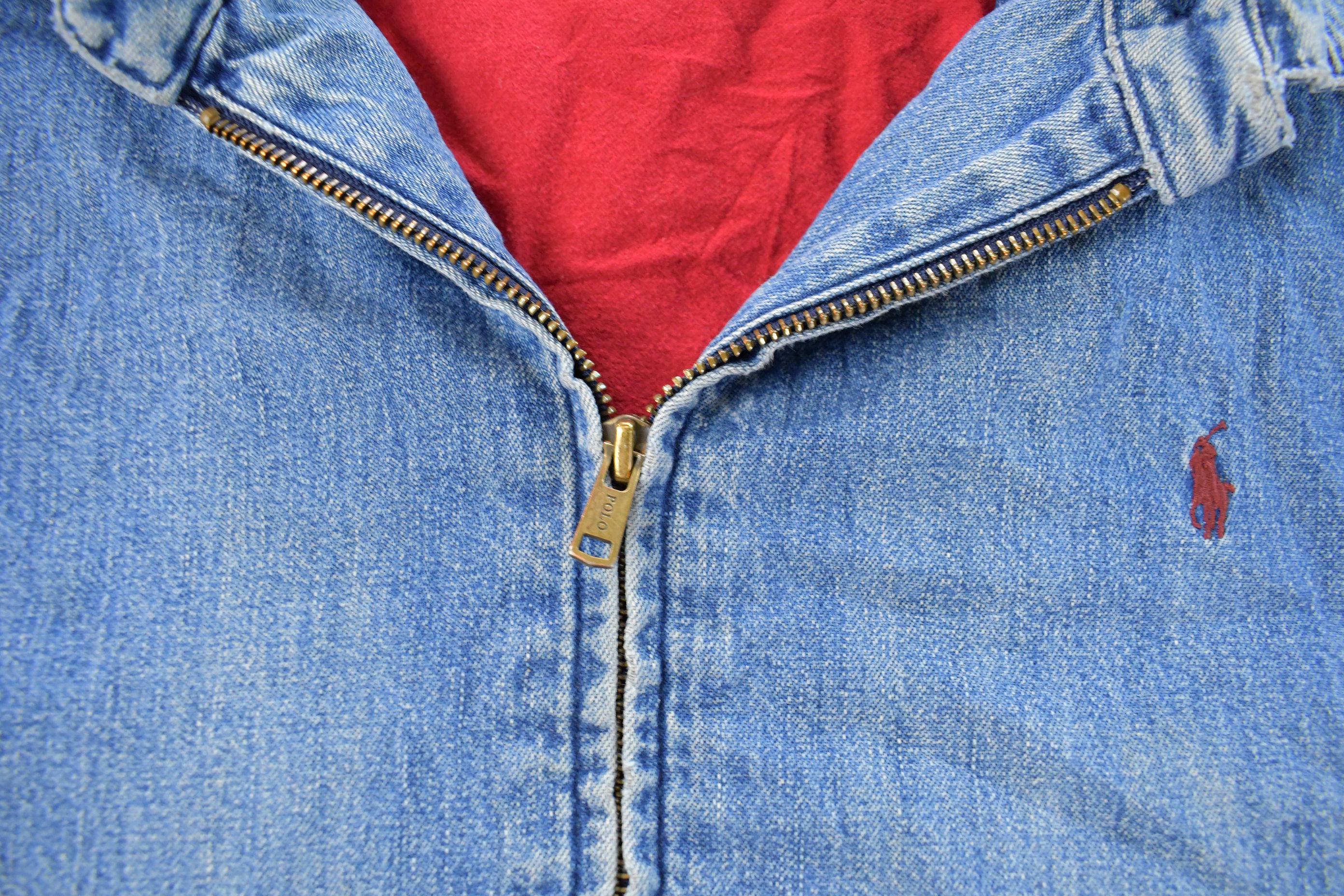 Vintage 1990s Polo Ralph Lauren Sun Faded Distressed Denim Jean 