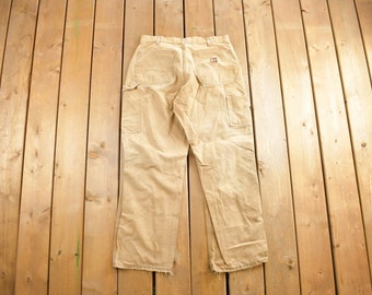 Vintage 1990s Carhartt Work Pants Size 33x30 / 90s Carpenter Pants / Made In USA / Distressed Carhartt / Vintage Workwear