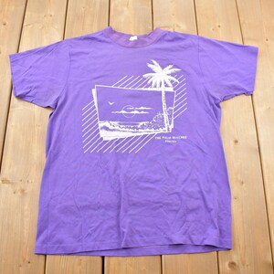 Vintage 1980s Florida The Palm Beaches Graphic Souvenir T Shirt / Made In USA / Vacation Tee / Travel T Shirt / Single Stitch / 80s Tee