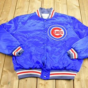 Vintage 1990s Chicago Cubs MLB Satin Jacket Jacket / Athleisure / Embroidered / Streetwear / Sportswear / Streetwear / Baseball Jacket