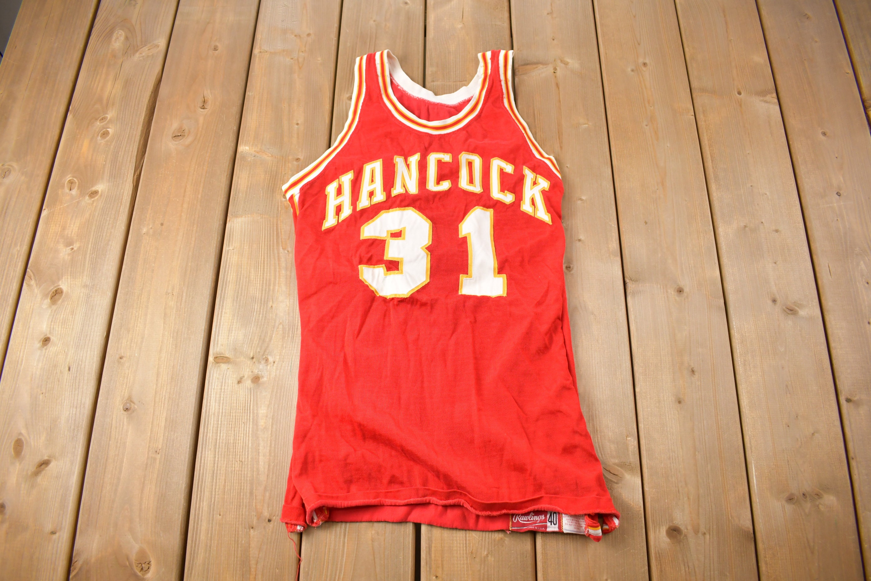 Vintage 1970s Hancock 31 Basketball Jersey / Sportswear / Made in USA /  True Vintage / Streetwear / Rawlings Jersey -  Finland