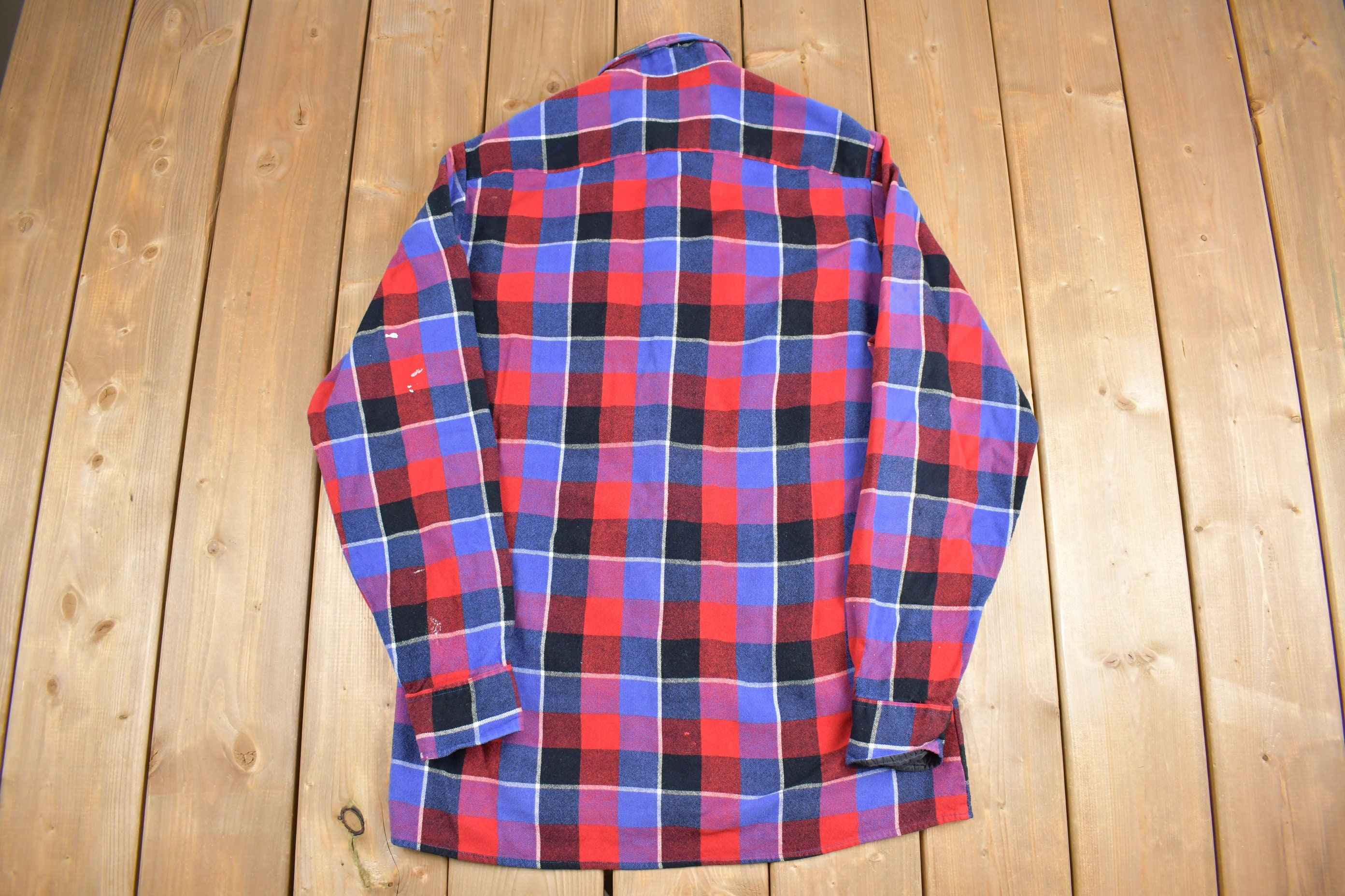 Vintage 1980s Back Packer Plaid Button up Shirt / 80s Shirt