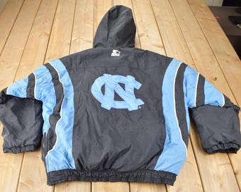 Vintage 1990s University of North Carolina Tar Heels Collegiate NCAA Quarter Zip Starter Jacket