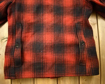 Vintage 1950s Western Field Montgomery Ward Buffalo Plaid Wool
