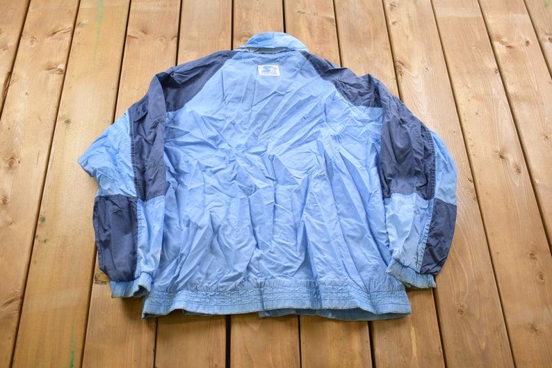 Vintage 1990s Starter North Carolina University Tar Heels NCAA Full Zip Windbreaker Jacket / Team Logo / Athletic Sportswear / Athleisure image 2