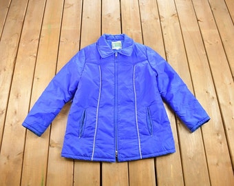 Vintage 1980s Calliano Puffer Jacket / Blue Winter Coat / 80s Puffer Jacket / Winter / Streetwear / Ski Jacket