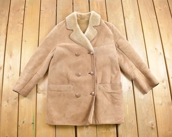 Vintage 1960s Downland Sheepskin Shearling Leather Coat / Genuine Sheepskin / Streetwear / Vintage Fur / Made In England