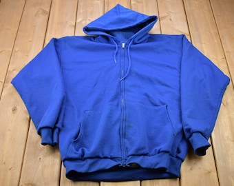 Vintage 1990s Pluma Thermal Hoodie / 90s Hoodie / Vintage Sweater / 80s / 90s / Embroidered / Color Block / Full Zip Hoodie