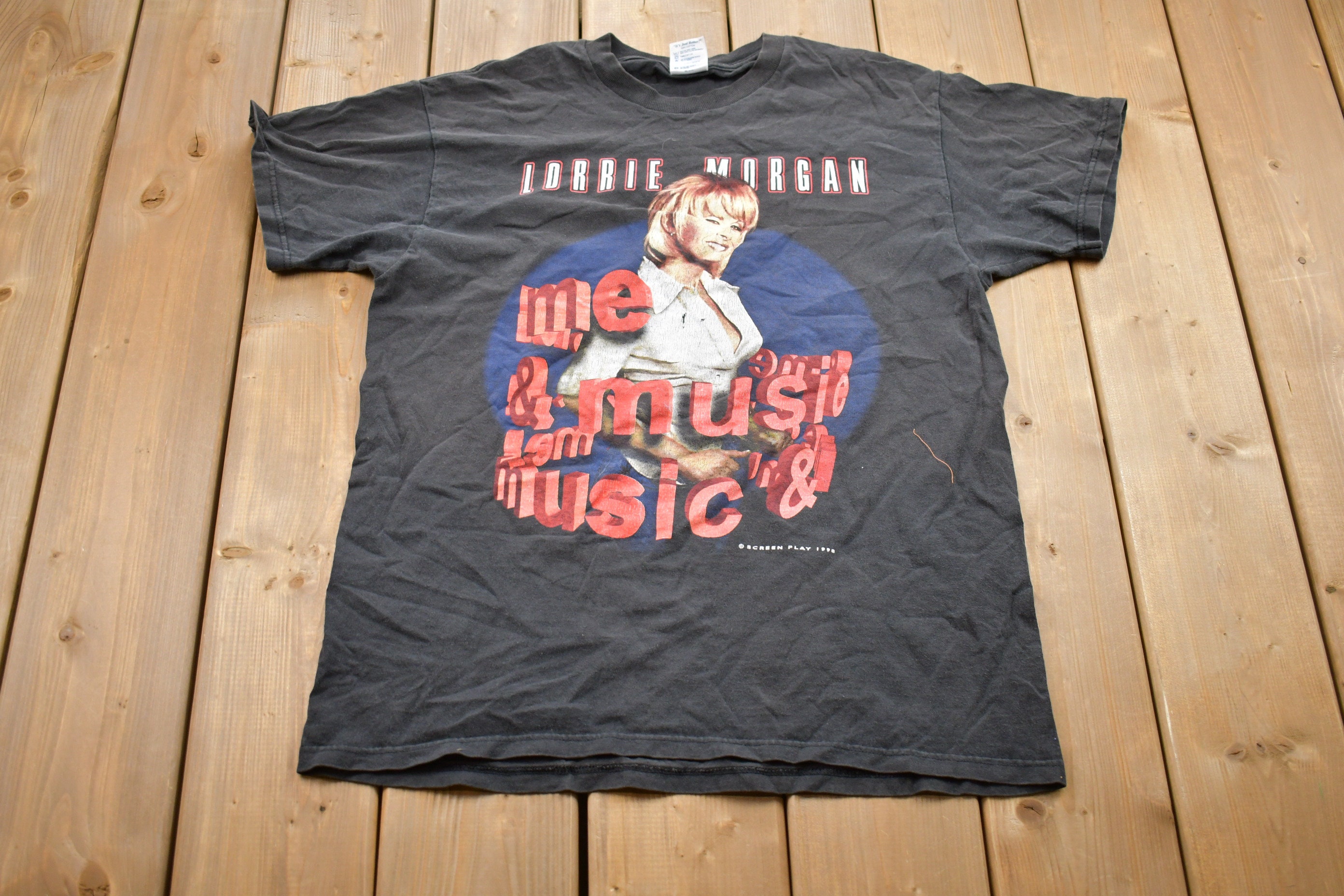 Vintage 1998 Lorrie Morgan Graphic Band T-shirt Music Promo 