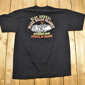 Vintage 1991 Sturgis Black Hills 51st Bike Rally Motorcycle T-Shirt / Single Stitch / Made In USA / Eagle Graphic / Biker / South Dakota / image 2