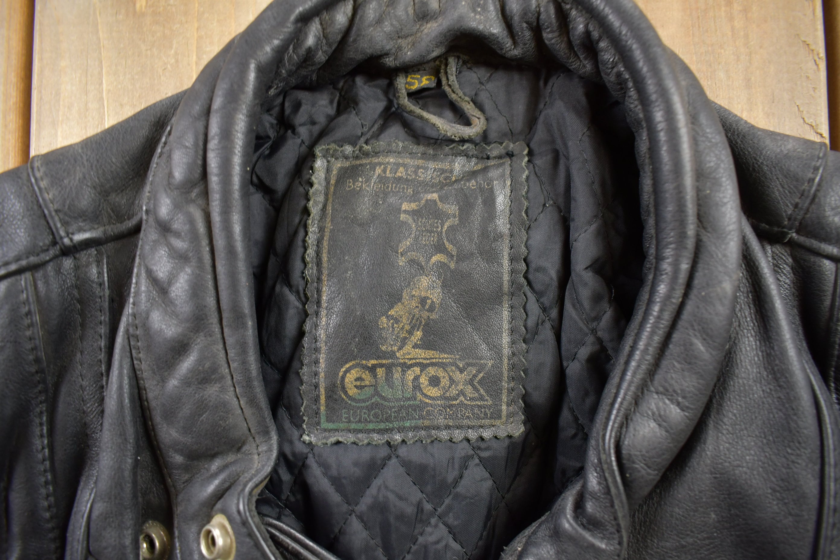 Vintage 1990s Eurox Leather Cafe Racer Biker Jacket / Fall