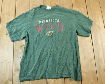 Vintage 1990s Minnesota Wild NHL Graphic T-Shirt / Made In USA / Single Stitch / NHL Hockey / 90s Streetwear / Sportswear
