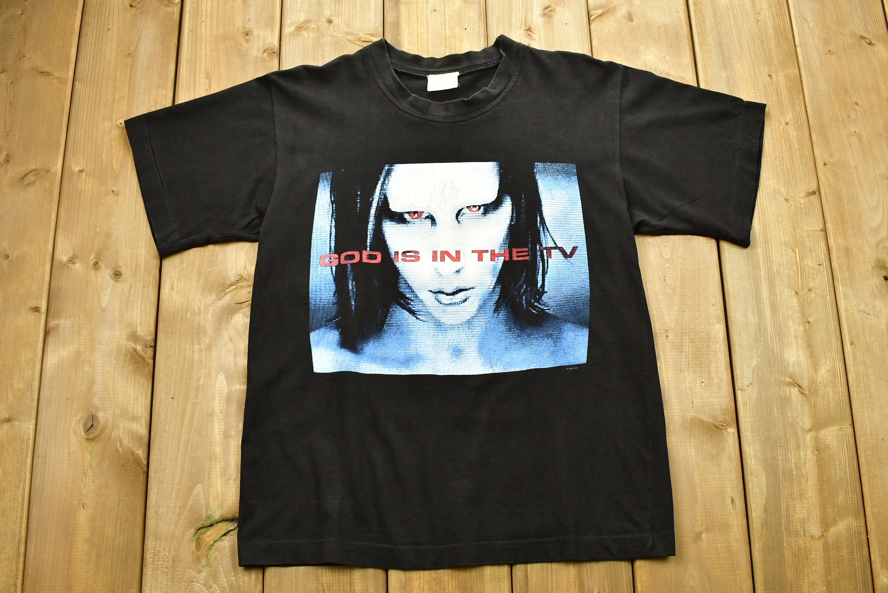 Vintage 1998 Marilyn Manson God is in the Television Band T-shirt