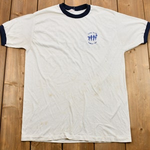 Vintage Early 1980s Naturally Distressed IBM Club Director Family Day Ringer T-Shirt / 80s Streetwear / Promo Tee / Souvenir / Made in USA