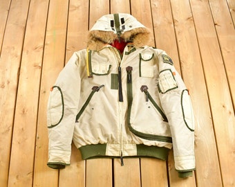 Vintage Y2K White Parasuco Tech Coyote Fur Trim Ski Jacket