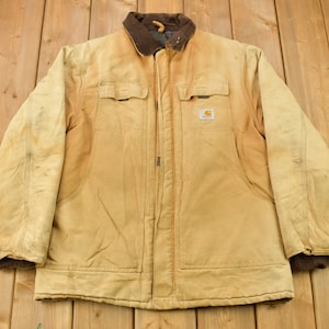 Vintage 1990s Carhartt Chore Jacket / Workwear / Streetwear / Heavy Weight / Quilt Lined Jacket / Distressed Carhartt