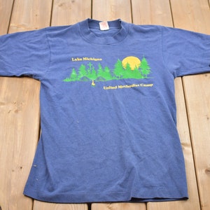 Vintage 1980s Lake Michigan United Methodist Camp T-Shirt / Streetwear / Retro Style / Single Stitch / Made In USA / 80s Graphic Tee