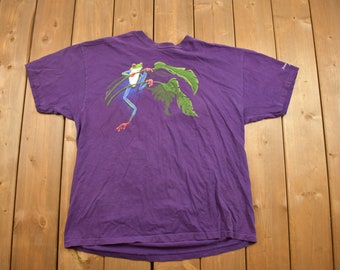 Vintage jaren 1990 boomkikker grafisch T-shirt / Vintage T-shirt / Streetwear / Grafisch T-shirt / Enkele steek / Made in USA