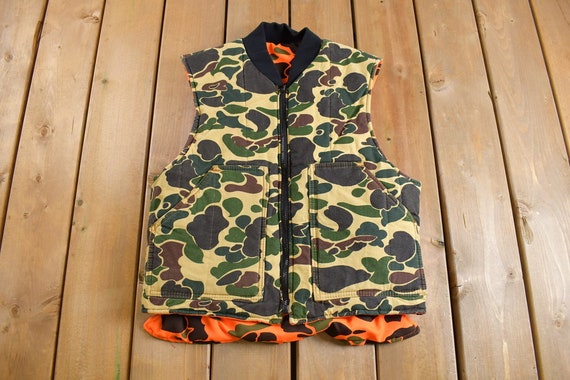 Vintage 1990s Reversible Nylon Puffer Hunting Ves… - image 2