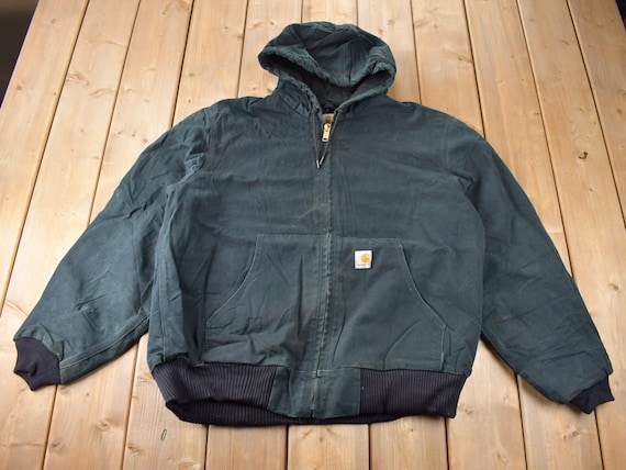 Vintage 1990s Distressed Carhartt Black Active Jac Jacket