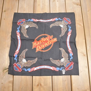 Vintage 1990s Harley Davidson American Bald Eagle Bandana / Vintage Harley / Harley Accessories / Biker Flag