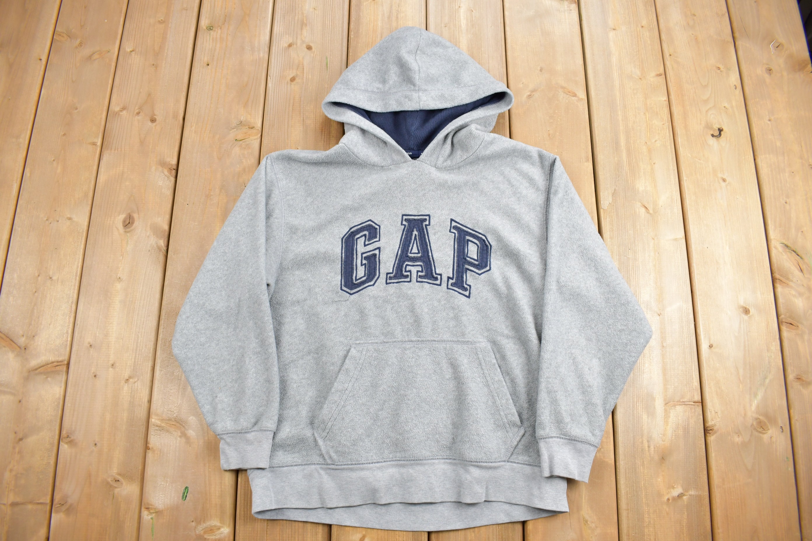 Vintage 1990s GAP Kids Embroidered Fleece Hoodie / 90s Vintage 1990s GAP Kids Embroidered Fleece Hoodie / 90s