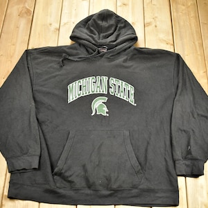 Vintage 1990s University of Michigan State Spartans Collegiate Hoodie / Embroidered / NCAA Sweatshirt / Sportswear / Americana