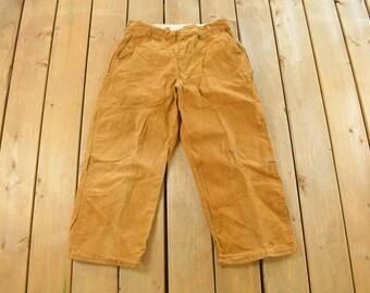 Vintage 1980s Saftbak Work Pants Men's 31 x 24 / 80s Carpenter Pants / Made In USA / Hunting / Vintage Workwear