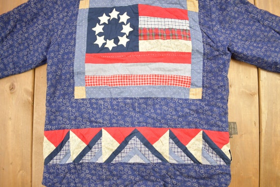 Vintage 1990s Abstract Patchwork Button Up Shirt … - image 4