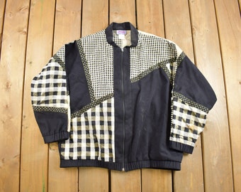 Vintage 1980s Southern Stitches and More Windbreaker Jacket / Abstract All Over Graphic / Streetwear / Light Jacket / Vintage Windbreaker