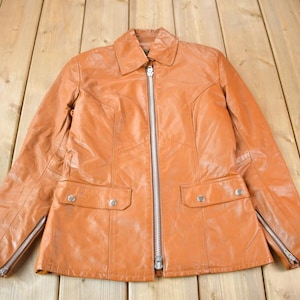 Vintage 1970s Golden Crown By Bristol Burnt Orange Leather Coat / Genuine Leather / Leather Coat / Made In Canada