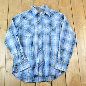 Vintage Y2K Wrangler Western Style Kariertes Hemd mit Knöpfen Herren M / Made In USA / Rodeo Hemd / Cowboy Hemd