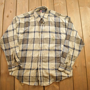 Vintage 1990s Chaps Ralph Lauren Plaid Flannel Button Up Shirt / 1990s Button Up / Vintage Flannel / Plaid Shirt / Button Down