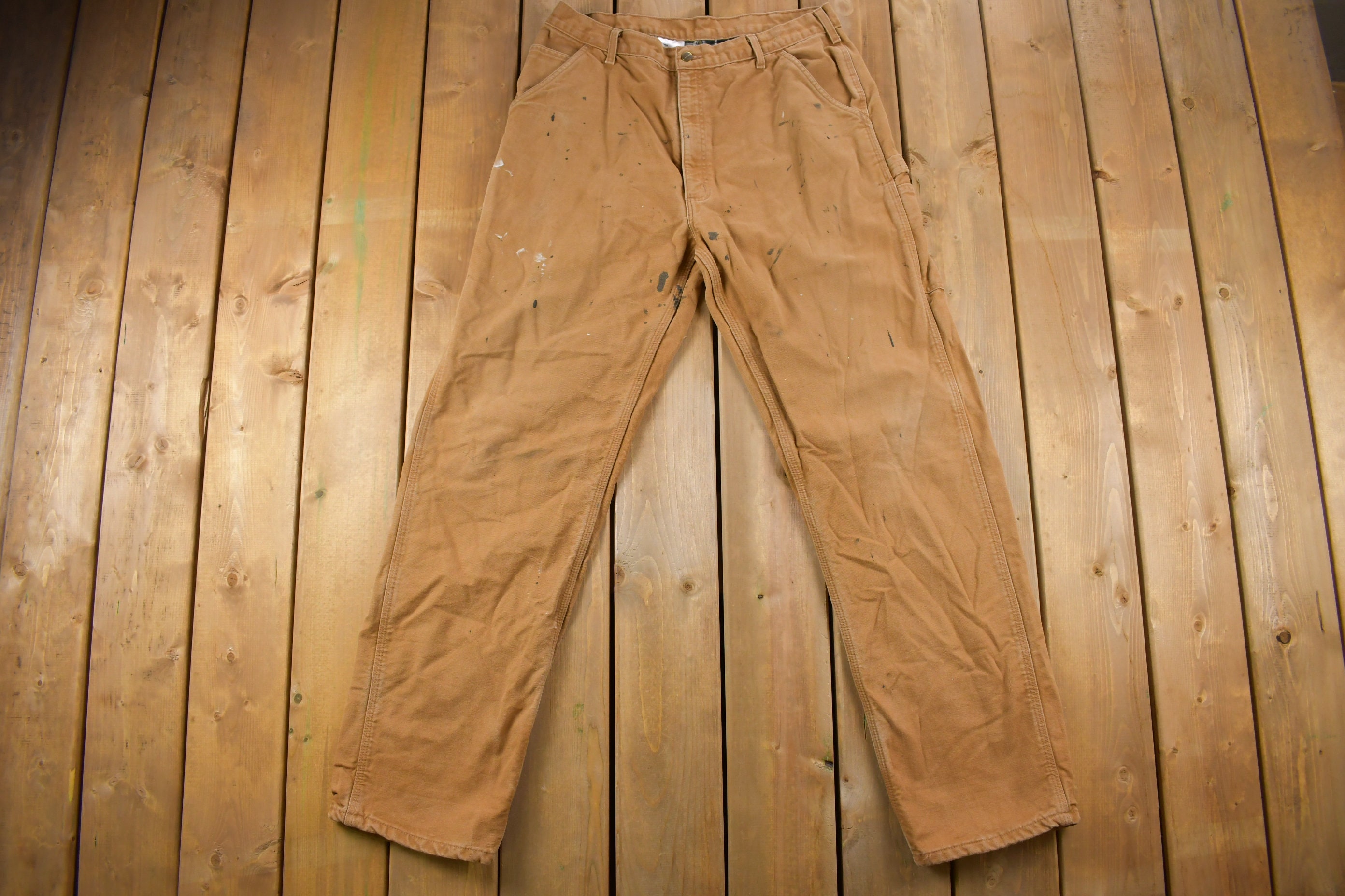 Vintage 1990s Carhartt Lined Carpenter Work Pants Size 34 X 34