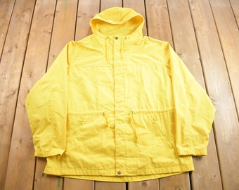 Vintage jaren 80 leeg geel windjack / Streetwear / Licht jack / Vintage windjack / Maat 46