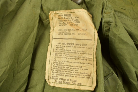 Vintage 1975 US Military Army Field Jacket / Mili… - image 5