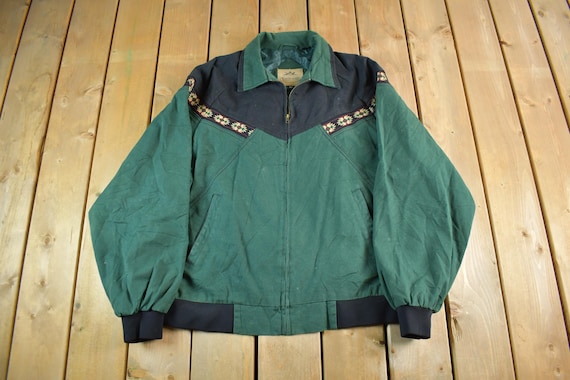 Canyon Guideジップアップブルゾン古着ネイティブ柄グリーンブラックM Vintage 90s Canyon Guide Aztec Jacket - Men's XL Tall - Etsy Israel
