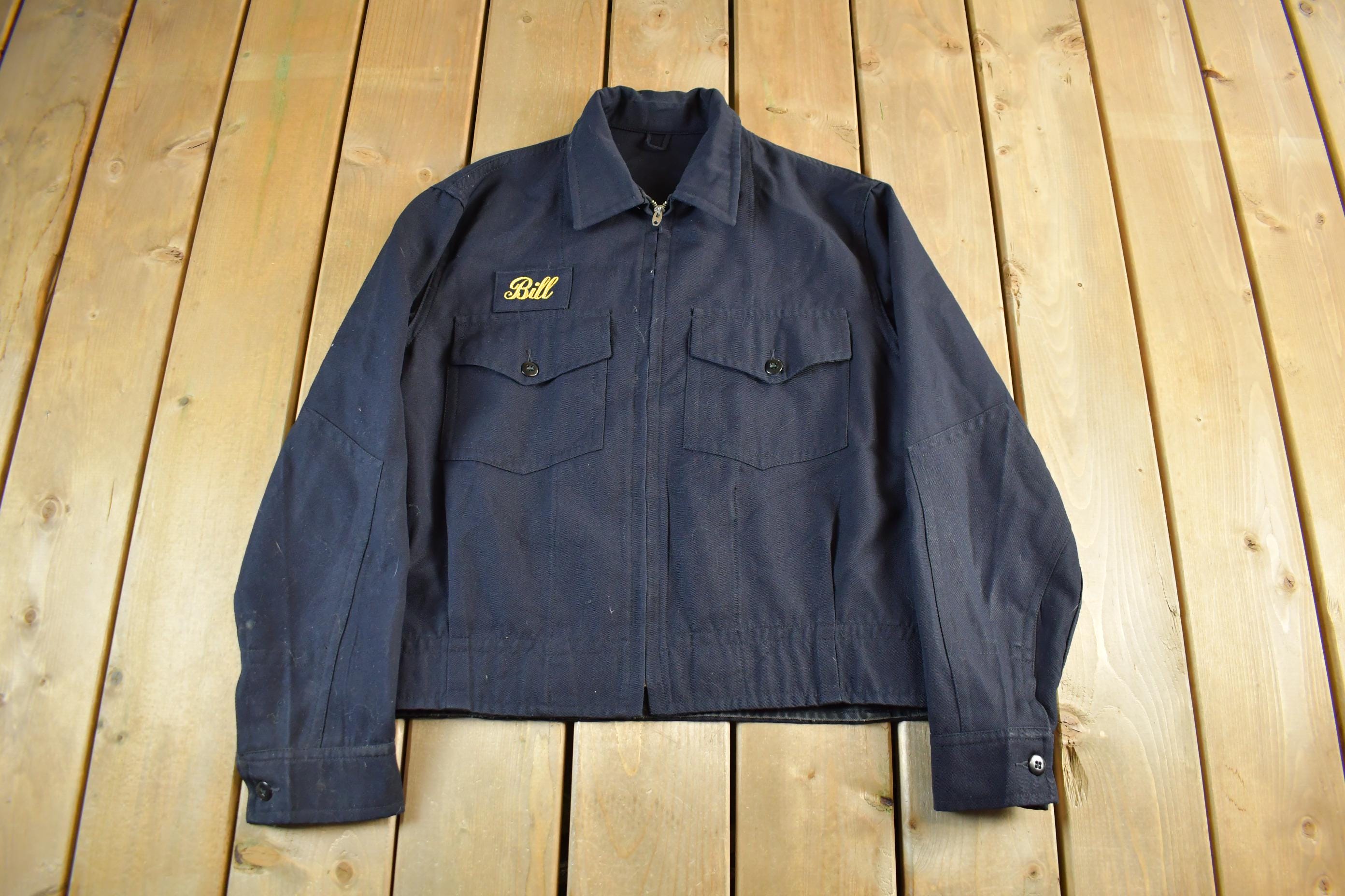 Vintage 1960s 1970s Work Jacket Men's Large / Lightning Zip / True