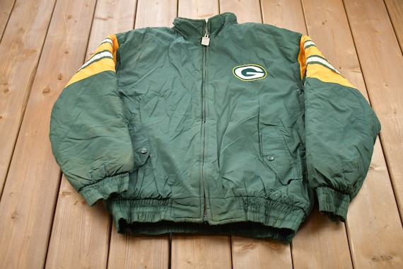 Vintage 1990s Green Bay Packers Logo7 Game Day Windbreaker Jacket