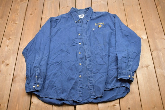 Vintage 1990s Lee Sport Denim Button Up Shirt / 1… - image 1