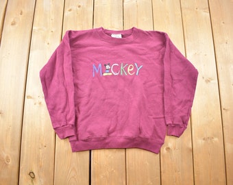 Vintage 1990s Mickey Mouse Disney Crewneck / Vintage Sweatshirt / Vintage Disney / Mickey / Embroidered / Made In USA