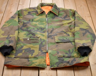 Vintage 1990s Camo Full Zip Jacket / Camo Jacket / Athletic Spring Summer Sportswear / Streetwear / Athleisure / Hunting Jacket