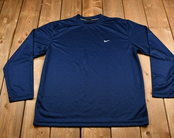 Vintage Nike Long Sleeve Athletic Shirt Men's L / Vintage Nike Print / Swoosh / Embroidered Logo / Sportswear / Streetwear / Athleisure
