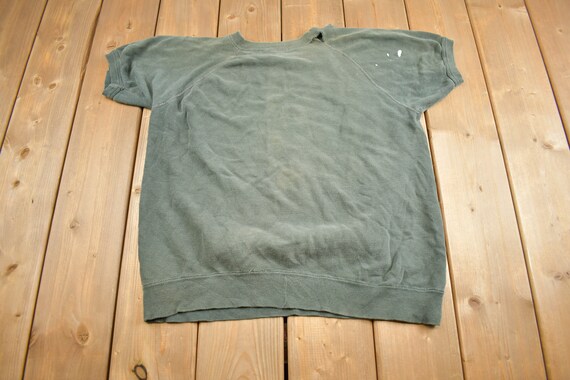 Vintage 1960s Military Vietnam Short Sleeve Sweatshirt / 60s
