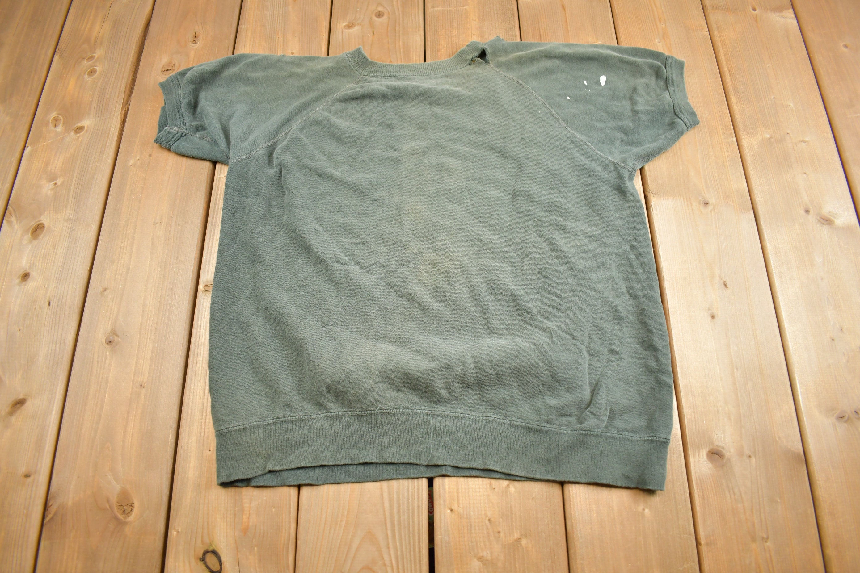 Vintage 1960s Military Vietnam Short Sleeve Sweatshirt / 60s