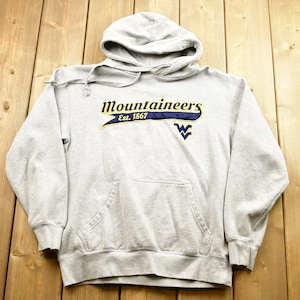 Vintage 1990s University Of West Virginia Mountaineers Embroidered Hoodie / 80s / 90s / Athletic Pull Over / Majestic / Collegiate
