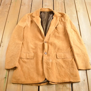 Vintage 1990s Sears The Leather Shop Suede Blazer / Leather Coat / Suede Jacket / Beige / Size 44