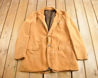 Vintage 1990s Sears The Leather Shop Suede Blazer / Leather Coat / Suede Jacket / Beige / Size 44