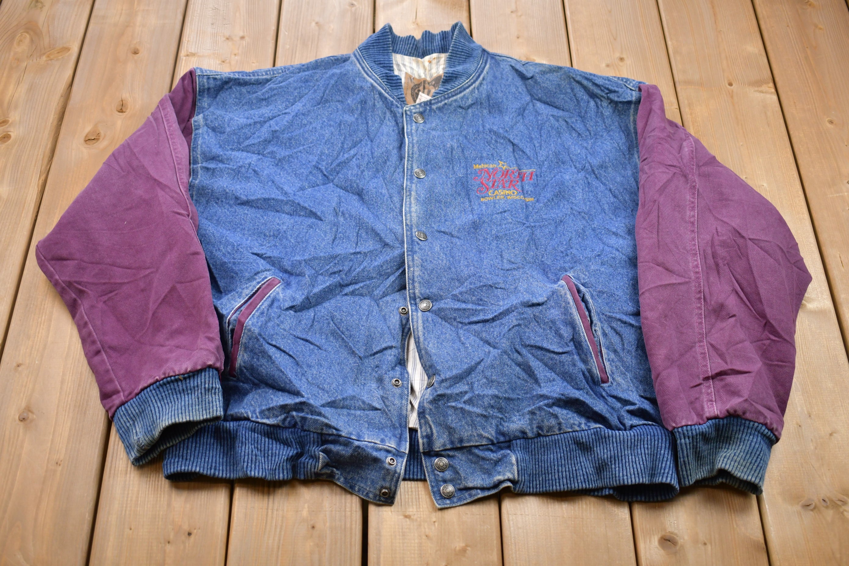 Vintage 1990s North Star Denim Bomber Jacket / Vintage Denim / Streetwear / Vintage Fall Outerwear / Fall Jacket / Made In Canada