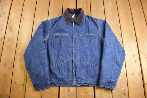 Vintage 1980s Osh Kosh Quilt Lined Denim Jean Jacket / Vintage